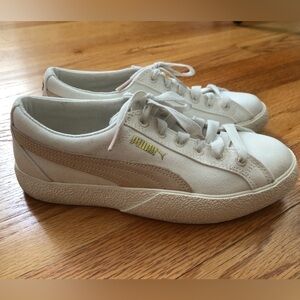 Puma White and Light Pink Sneakers